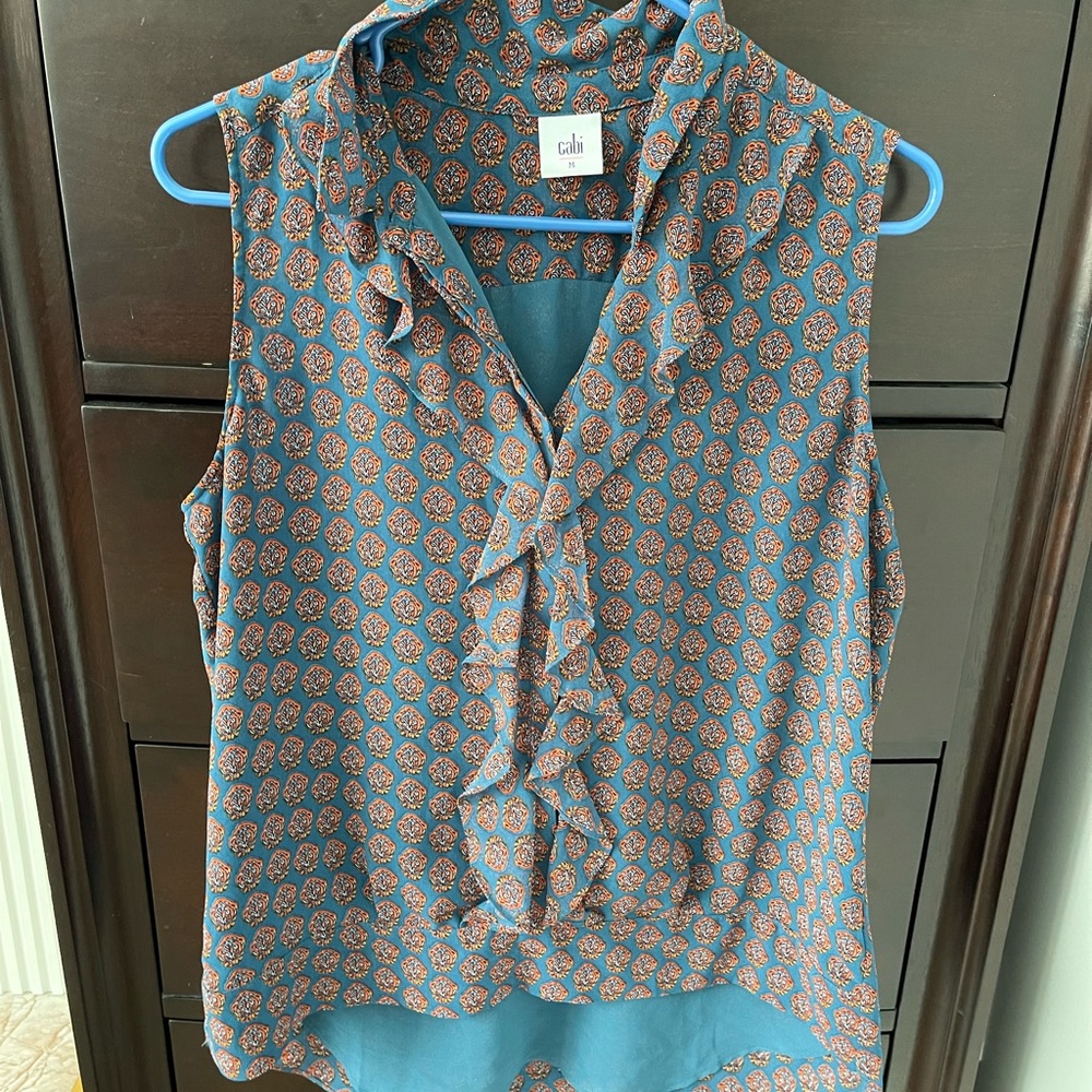 CAbi blue/red, Medium, tank blouse